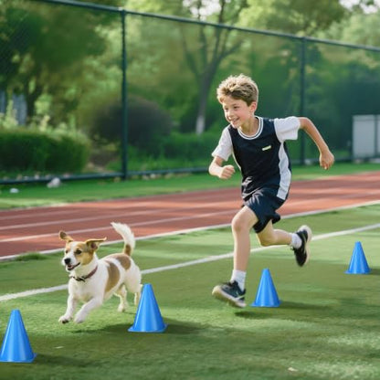 7 Inch Soccer Cones 12pcs Colors Cones Field Plastic Small Cones - color: blue