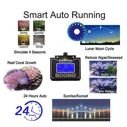 2xT30 Reef Aquarium LED Light Marine Fish Tank Lighting for 36 inch 48 inch Saltwater Coral Reef LED