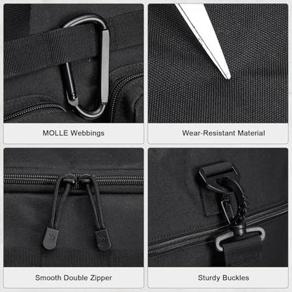 G4Free 3-in-1 Expandable Duffle Bag for Travel Gym, Large Duffel Backpack - color: Black