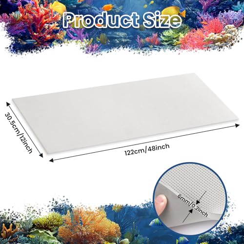 Aquarium Leveling Mat, 12 x 48 Inch Under Tank Pad, 6mm Thick Non-Slip Shockproof Fish Tank Cushion, Waterproof, Easy to Cut, Gray