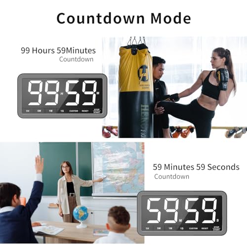 VOCOO Large 7.8" Digital Timer, Magnetic LED Timer for Kitchen & Classroom - color: Space Grey