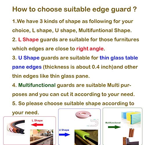 M2cbridge Multifunctional Furniture Edge Wall Corner Guard Desk Edge Cushion Bumper DIY (Rice White (6.5ft x 2))