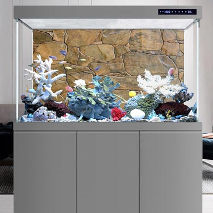AWERT Stone Aquarium Background Rocky Fish Tank Background Rock Terrarium Background 36x20 inches Vinyl - size: 36x20in/90x50cm