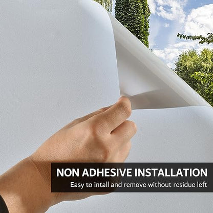 White Total Blackout Window Film, Static Cling Blackout Window Clings, 100% Light Blocking Film, Room Darkening Window Cover for Privacy Day Sleep Sun Blocking 17.3x118 inches - size: 17.3“ x 118" (44x300cm)