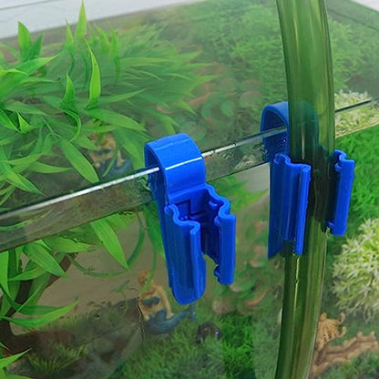 2 Pack Fish for Tank Mounting Clip Water Pipe Hose Holder Multifunction Adjustable Clamp for 0.31""-0.62"" Dia Tub Aquarium Tube Holder, Blue