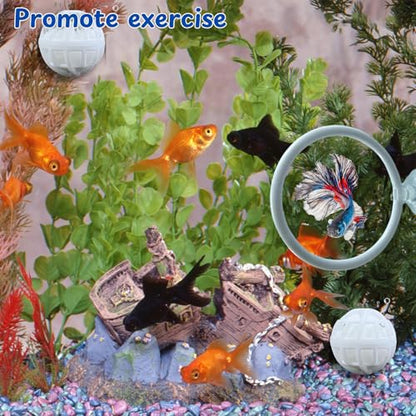 Fish Aquariums Accessories, 1 with Floating Ball & 2 Exercise Training Toys, Feeding Betta Set for Tank, Enrichment