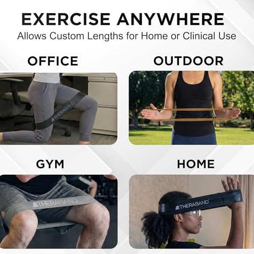 THERABAND Resistance Band Loop Set of 3, Exercise, 12", Black/Silver/Gold - color: Black/Silver/Gold, size: 12 inch