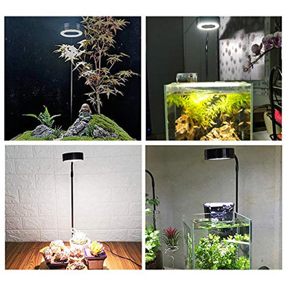 LED Aquarium Light 360 Degree Full Spectrum LED Light with Bamboo Board 10W Nano Fish Tank Light USB Powered Flat Nano Aquarium Light Bett a Fish Tank Light for Plant Growth - size: 10w s / 6.69x7.28inch
