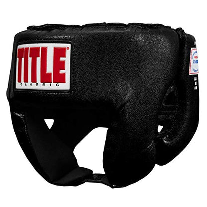 TITLE Boxing Classic USA Boxing Competition Open Face Headgear - Approved for Sparring & Competition; Protects Face & Chin - color: Black, size: Small