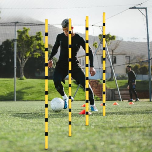 Soccer Agility Poles, Speed Sport Training Equipment for Soccer Basketball Football，Speed Jump Poles Training Equipment for Athletes/Adult