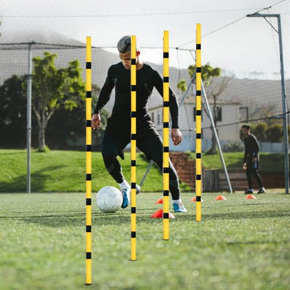 Soccer Agility Poles, Speed Sport Training Equipment for Soccer Basketball Football，Speed Jump Poles Training Equipment for Athletes/Adult