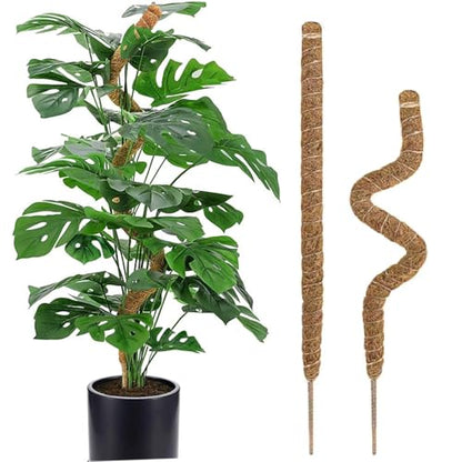 Moss Pole, 31.5" Bendable Moss Pole for Plants Monstera, Tall Moss Poles for Climbing Plants Indoor DIY, Coir Plant Pole Sticks Support Stakes for Potted Plants, Pothos, Philodendron,2 Pack