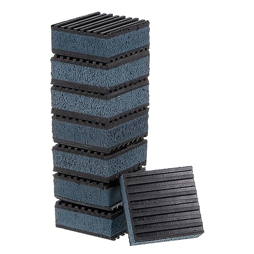 HARFINGTON 8pcs Rubber Anti Vibration Pads 2" x 2" x 7/8" Isolation Vibration Absorbing Pad Damping Mat Anti-Skid Noise with EVA Center for Air Compressor Conditioner Treadmill Washer - size: 2" x 2" x 7/8"