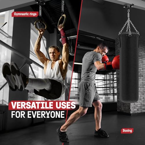 Yes4All Punching Bag Hanger, Heavy Bag Spring 555 LB Capacity, Stainless Steel Hanging Kit with Spring Hook & Carabiner, Indoor & Outdoor Mounting for Boxing Bags & Recreation - style: Spring & Snap hook