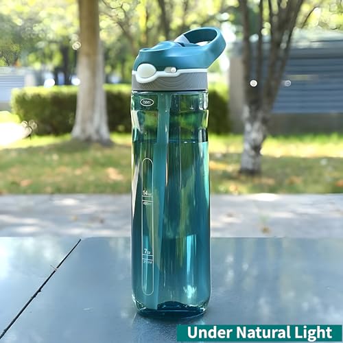 25oz Tritan Sports Water Bottle with Straw & Clip, BPA Free - color: Green