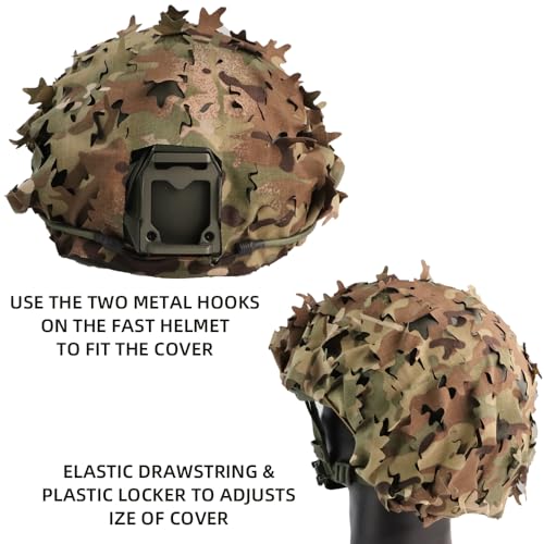 Tactical Helmet Cover Breathable Mesh Camo Camouflage Helmet Cover Great for Tactical Military Gear Combat Fast Helmet - color: CP