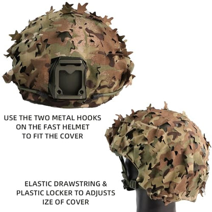 Tactical Helmet Cover Breathable Mesh Camo Camouflage Helmet Cover Great for Tactical Military Gear Combat Fast Helmet - color: CP
