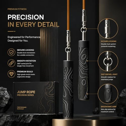 Weighted Jump Rope for Men Women -Interchangeable 1/5lb 1/4lb 1/2lb Heavy jump ropes - 360 Degree Spin - Length Adjustable,Ergonomics Leather Grip Skipping Rope for Fitness Weight Loss & More - color: T64 Earth