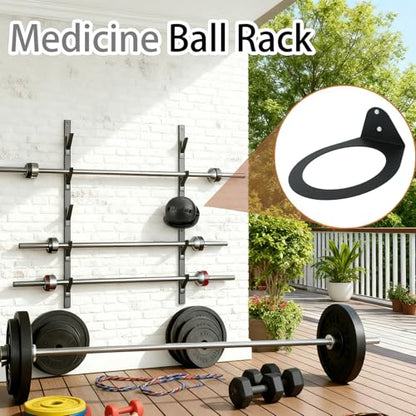 2 Pcs Medicine Ball Rack 8.9 Inch Inside Diameter, 88 Lbs Wall Mount Medicine Ball Storage Racks for Commercial Home Garage Gym Exercise Sports