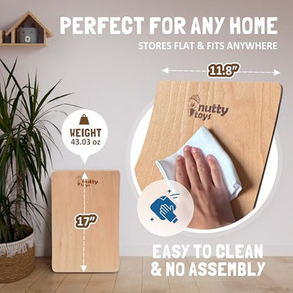 NUTTY TOYS Montessori Wooden Wobble Board for Kids & Adults -100% Natural Wood Balance Board, Waldorf Toddler Balancing Toy, Unique Boy Girl Open Ended Toy Best Valentines Day & Easter Gifts Idea 2026 - size: Mini