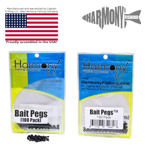 Bait Pegs (100 Pack) - Rubber pegs for Pegging Soft Plastic Fishing Lures to Hooks, jigs, chatterbaits, etc [Select Size] - size: NO