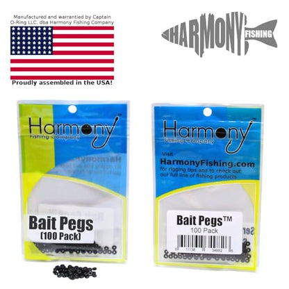 Bait Pegs (100 Pack) - Rubber pegs for Pegging Soft Plastic Fishing Lures to Hooks, jigs, chatterbaits, etc [Select Size] - size: NO