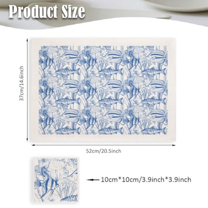 SUPERDANT 5PCS Tropical Fish Underglaze Paper Transfer Ocean Animal Transfer Papers for Clay Ceramic Porcelain Under Glaze Transfers for Pottery Enamel Decals Blue Decal Handcrafted Gifts - style: Tropical Fish