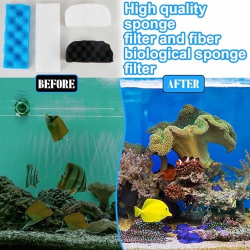 24 Pcs Filter Media Kit Compatible with Fluval 306/307, Including Foam Pad, Water Polishing Pad, Biological Sponges Max for Aquarium Canister Filter Media Replacement - style: 306/307
