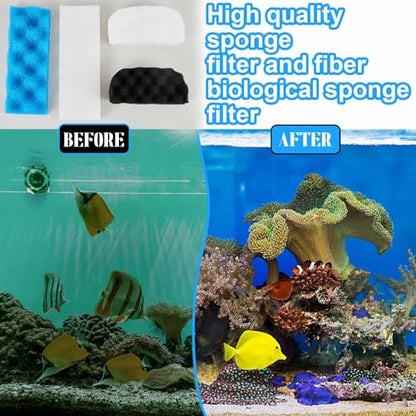 24 Pcs Filter Media Kit Compatible with Fluval 306/307, Including Foam Pad, Water Polishing Pad, Biological Sponges Max for Aquarium Canister Filter Media Replacement - style: 306/307