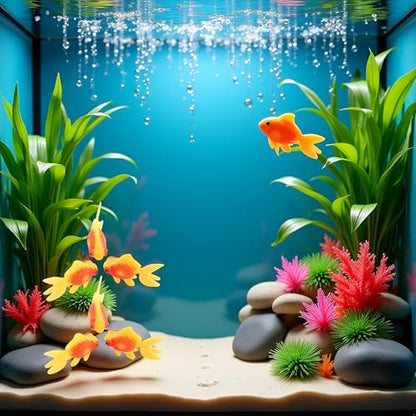 6Pcs Artificial Aquarium Fish Decorations, Moving Plastic Fish Tank Ornaments, Aquarium Décor