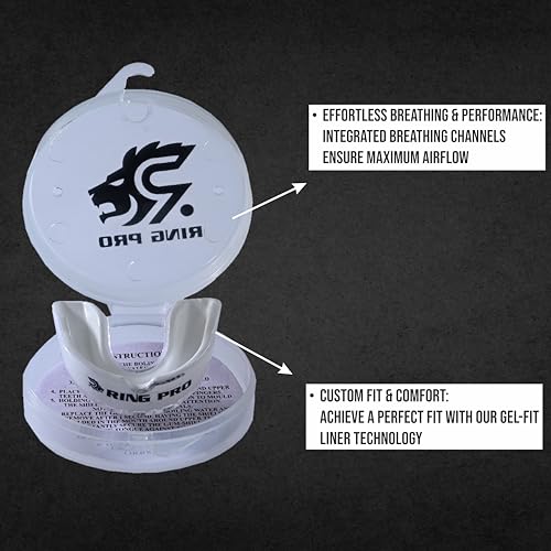Mouth Guard for Boxing, MMA, Football, Basketball, Hockey, and All Contact Sports, Custom Fit for Adults and Youth, Teeth and Gum Protection - color: White