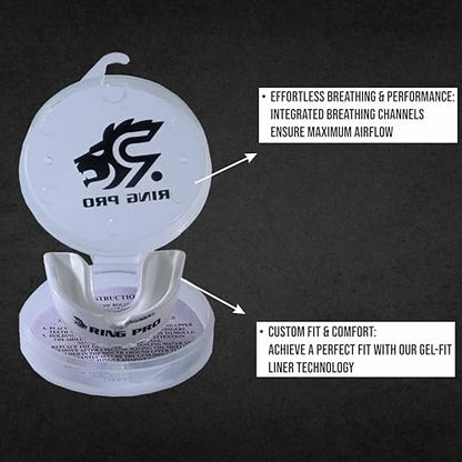 Mouth Guard for Boxing, MMA, Football, Basketball, Hockey, and All Contact Sports, Custom Fit for Adults and Youth, Teeth and Gum Protection - color: White