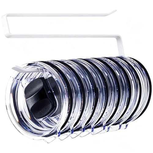 1 Pack Tumbler Lid Organizer, Versatile Cup & Water Bottle Lid Holder, Upgraded Kitchen Space Saver & Under Cabinet Storage, No Adhesive or Drilling Needed, Multi-Use Tumbler Lid Holder, White - style: 1 Pack, White