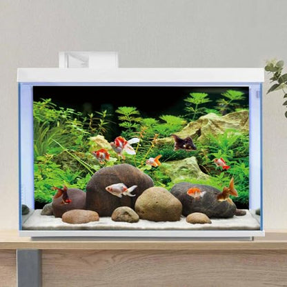 AWERT 48x18 inches Aquarium Background Seaweed Aquarium Background Aquatic Plant Stone River Bed & Lake Fish Tank Background Vinyl Background - size: 48x18in/120x45cm