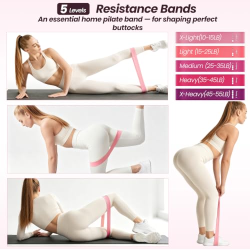 Pilates Kit for Home Workouts,Pilates Equipment for Women with 15" Ring | Pilates Ring with Smart Counter & Timer,Pilates Resistance Bands, Ball 9.8" Socks,Core Sliders Pilates Starter Kit for Women