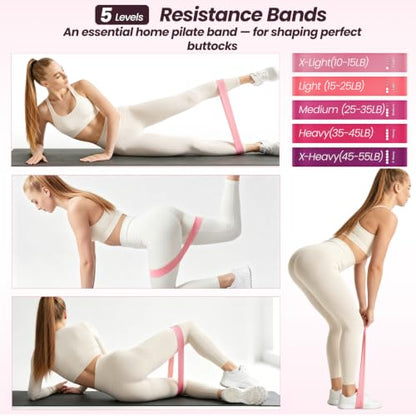 Pilates Kit for Home Workouts,Pilates Equipment for Women with 15" Ring | Pilates Ring with Smart Counter & Timer,Pilates Resistance Bands, Ball 9.8" Socks,Core Sliders Pilates Starter Kit for Women