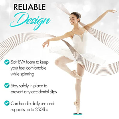 Ballet Pirouette Disc for Dancers and Turn Technique Training | Portable Training Disc to Improve Pirouettes, Releve, Balance and Control for Dance, Gymnastics and Ice Skating - color: Sky Blue with box
