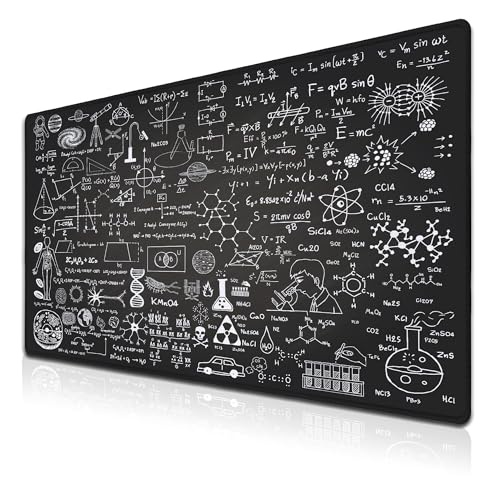 Large Mouse Mat Black Gaming Mousepad, Oversized Mouse Pads Long Desk Pad, Desktop Computer Pad Waterproof Non-Slip Rubber Base, 35.4 X 15.7 inch for Work/Game/Office/Home Science Formulas - color: Science Formulas