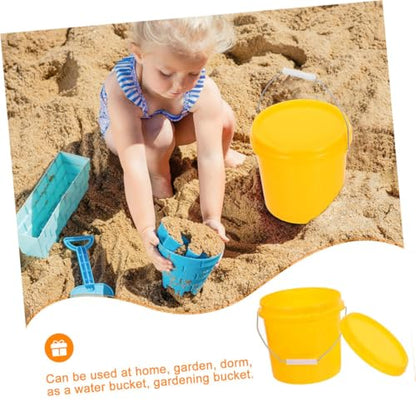 Plastic Storage Bucket with Lid and Handle Durable Multi Purpose Container for Food Liquid and Household Use Stackable Leak Resistant Space Saving Design