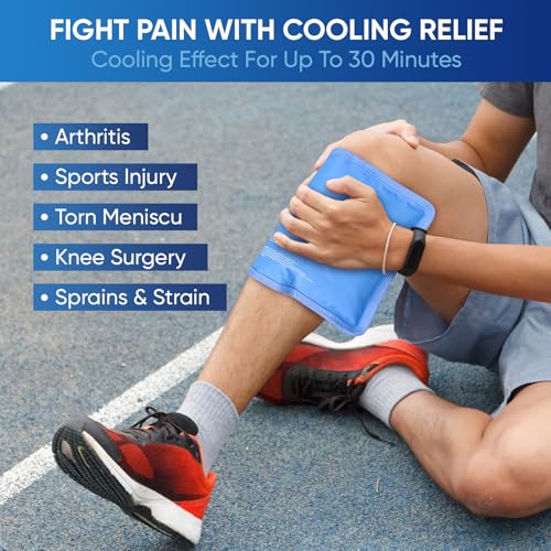 APEXUP Gel Ice Packs for Injuries Reusable, Flexible Double Sided Cold Packs for Injuries, Ice Pack for Knee, Shoulder, Back, Hip, Leg, Arm (Blue, 11.5"x7.5", 1PK) - size: M-1PK (11.5"x7.5"), style: Blue