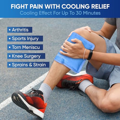 APEXUP Gel Ice Packs for Injuries Reusable, Flexible Double Sided Cold Packs for Injuries, Ice Pack for Knee, Shoulder, Back, Hip, Leg, Arm (Blue, 11.5"x7.5", 1PK) - size: M-1PK (11.5"x7.5"), style: Blue