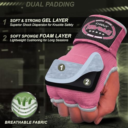 FARABI Kids Hybrid Boxing Inner Gloves Punching Boxing Gloves - color: All Pink (Pack of 2)