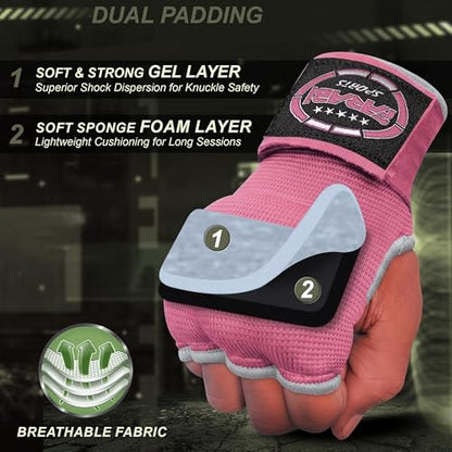 FARABI Kids Hybrid Boxing Inner Gloves Punching Boxing Gloves - color: All Pink (Pack of 2)