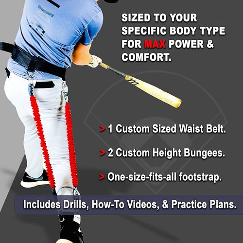 VPX Baseball Harness. Adds 4-6MPH Velocity & Power. Improves Hitting and Pitching Mechanics. Use in any Drill. Pro to Youth - size: Waist MED (22" - 34"), style: Height Lrg (6'0" & Up)