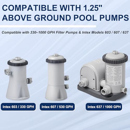 Pool Pump Replacement Hose 1.25 x 59 Inch Compatible with Filter Pump 607 637 Above Ground Pools Include 6 Hose Clamps (3 set) - size: 1.25 x 59 Inch Pool Pump Replacement Hose
