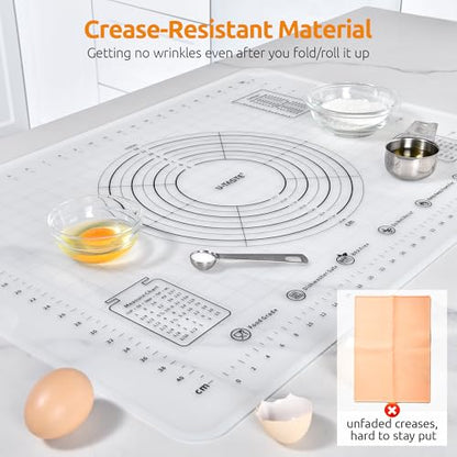 U-Taste 228.2℉ Heat Resistant Food Grade 1.5oz Angled Turkey Baster, and 20inx28in Large Silicone Pastry Mat Food-Grade Non-Stick Dough Rolling Mat (Black+Transparent)