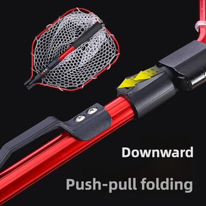 Foldable Telescopic Fish nets Fishing net Rubber Coated Shrimp net Suitable for Freshwater Salt Water with Soft EVA Foam Handle - size: 47", style: Silicone Mesh