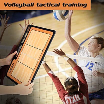 Coach Board Premium Tactical Clipboard Two Sides with Full & Half Court Dry Erase Marker Board for Basketball, Baseball, Soccer, Football, Hockey - color: Volleyball