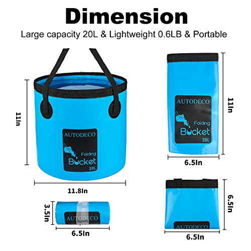 Collapsible Bucket 5 Gallon Container Folding Water Bucket Portable Wash Basin 20L