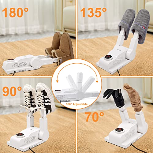 FORLIM Shoe & Boot Dryer for Work Boots, 3 Temp Modes, 24H Delay, White - color: White